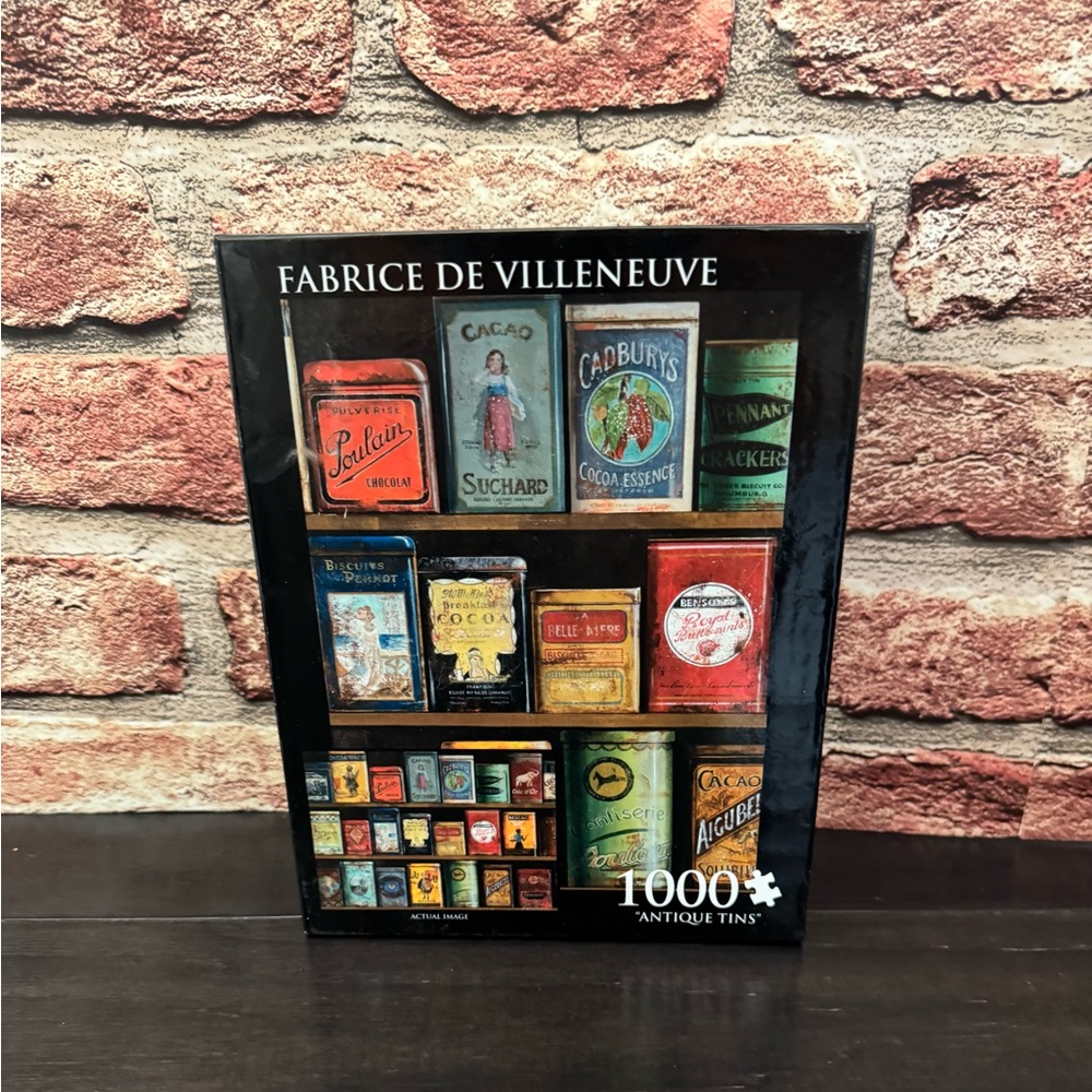 NIB- Fabrice de Villeneuve Antique Tins 1000 Piece Puzzle